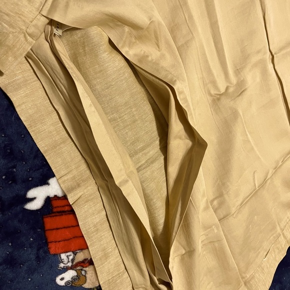 Two New Pottery Barn Linen Silk Trim Euro Shams, Praline/ Bed Warm Tan, 26” - Picture 4 of 8